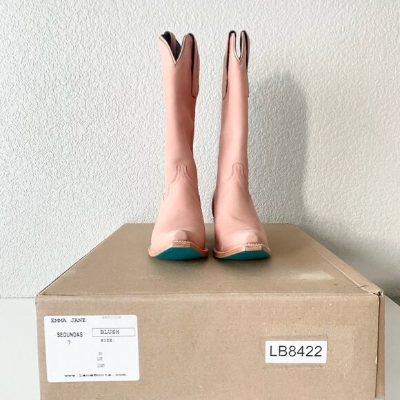 Lane EMMA JANE Womens Cowboy Boots 7 Pink Western Cowgirl Mid Calf Pointed Toe - Picture 10 of 11